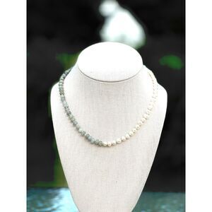 18K Gold Ocean Harmony Labradorite and Freshwater Pearl Necklace :2